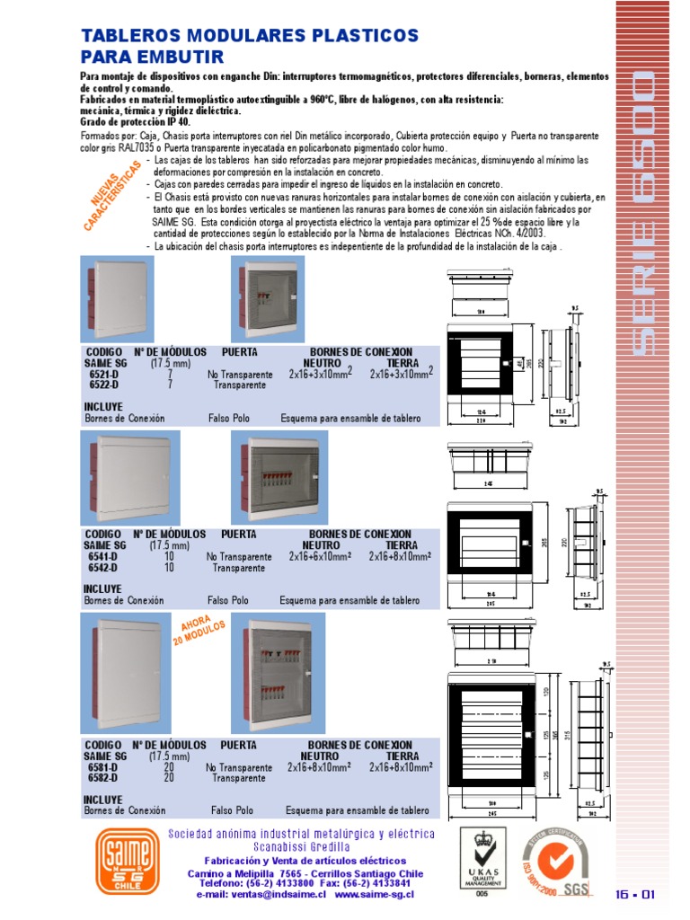 Tableros Modulares Plásticos para Instalación | PDF | Science ...