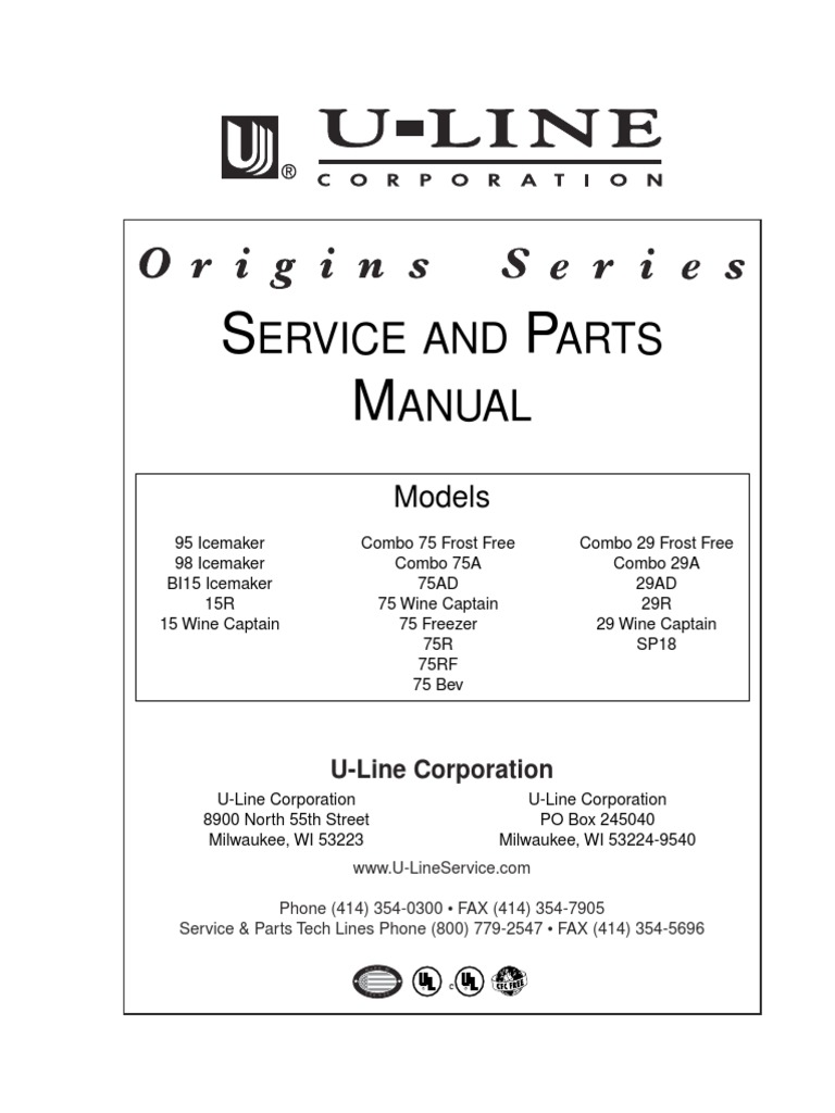 ULINE ICE Service_Manual Refrigerator Switch