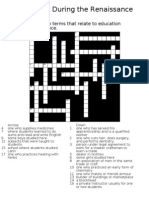 Education During the Renaissance Crossword Puzzle