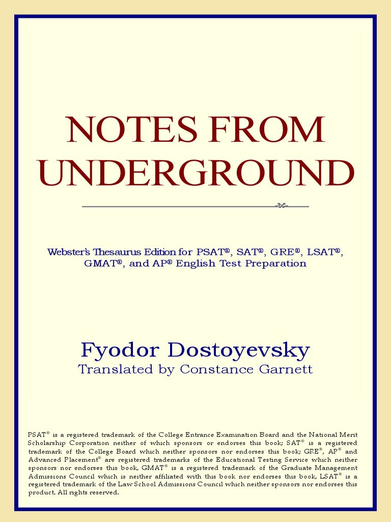 Dostoyevsky Notes From Underground Pdf Test Assessment Graduate Record Examinations