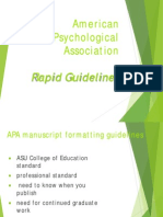 American Psychological Association Rapid Guidelines