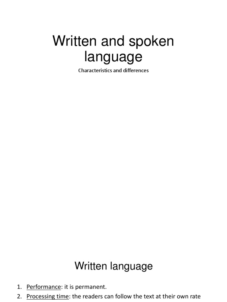 Written and Spoken Language | PDF | Foreign Language Studies