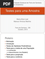 Testes de Hipótese Paramétricos