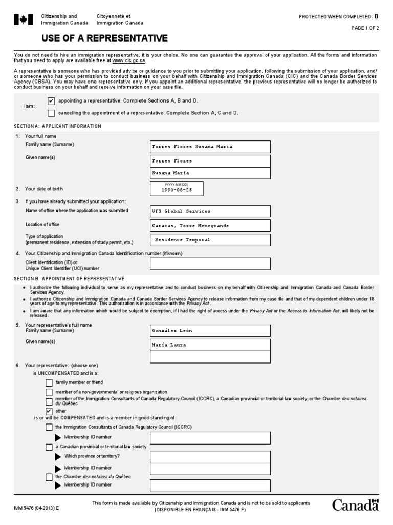 IMM5476E Use of Representative. Susana Torres | PDF | Social Science