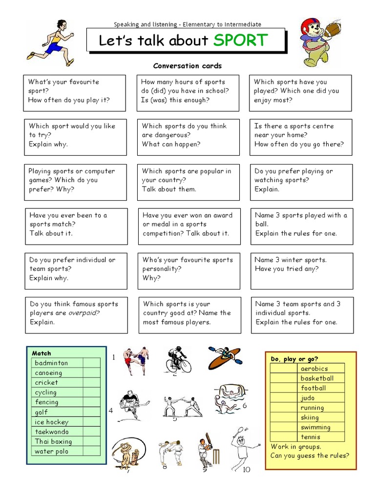 Talk About Sport | PDF | Games & Activities