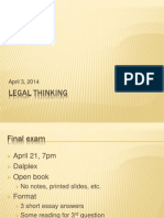 Legal Thinking 20wr14 Lecture 24