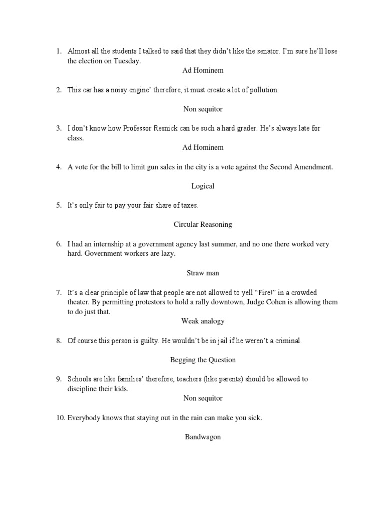 Common Logical Fallacies Explained | PDF
