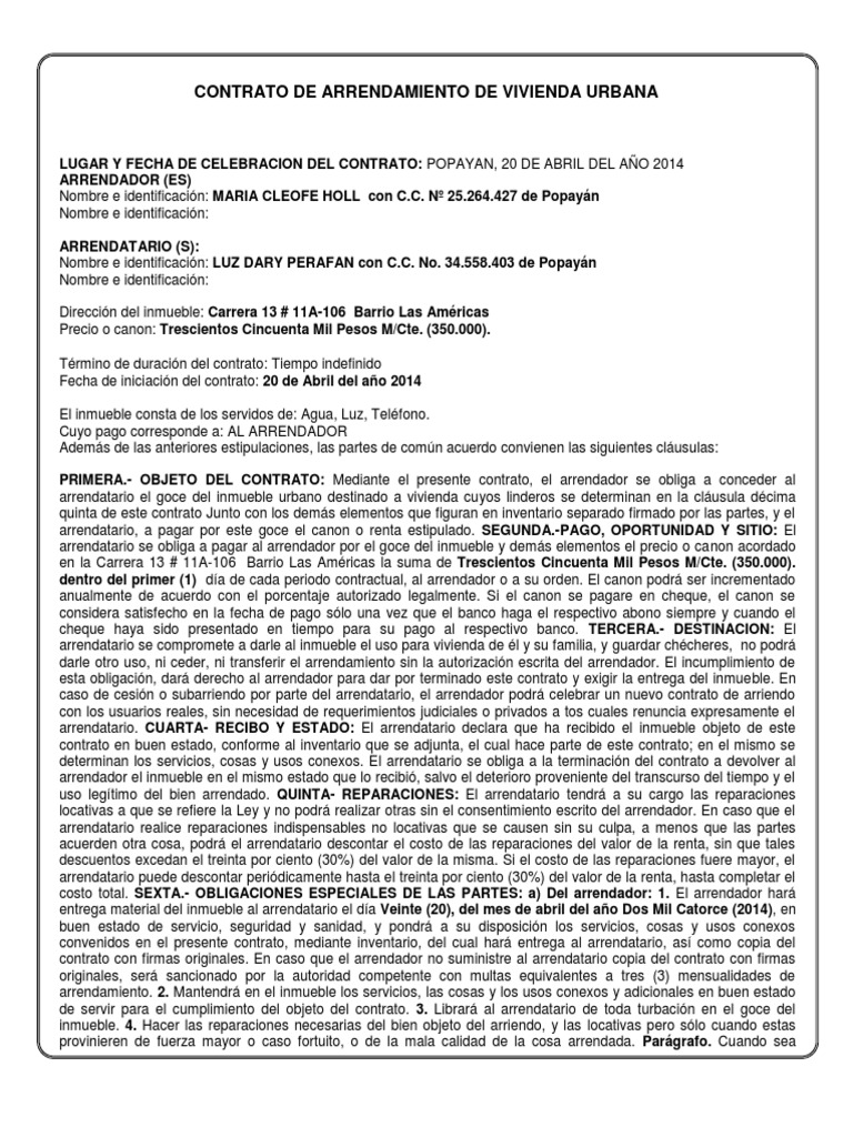 Contrato de Arrendamiento de Apartaestudio 2013 Minerva I | PDF | Alquiler  | Propiedad