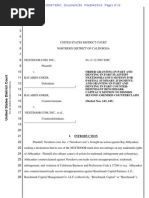 Order On April 23, 2014 by Federal Judge Edward Chen Against Benchmark Capital & Nextdoor - Com's Motion For Summary Judgment