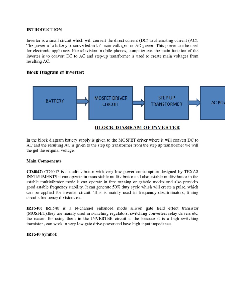 Simple 100W Inverter Circuit Diagram | PDF | Power Inverter | Field ...