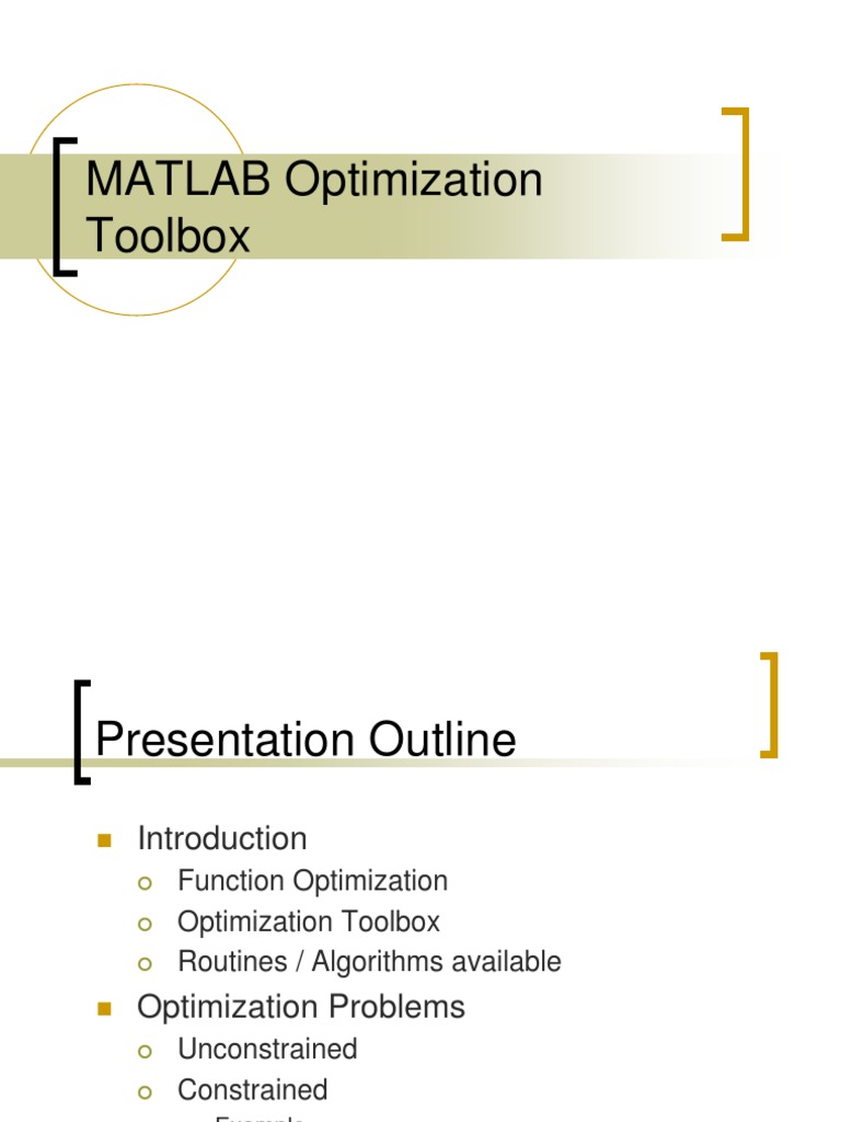 MATLAB Optimization Toolbox PDF Mathematical Optimization