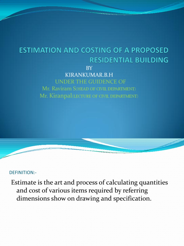 Residential Building Cost Estimation Guide | PDF | Technology & Engineering