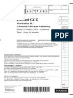 M1 edexcel January 2012 