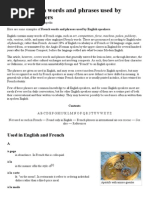 List of French Words 