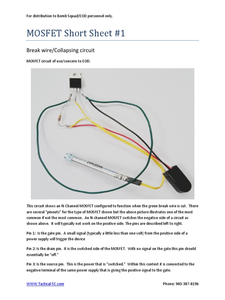 MOSFET Break Wire Circuit: A Technical Guide for Bomb Squad Personnel ...