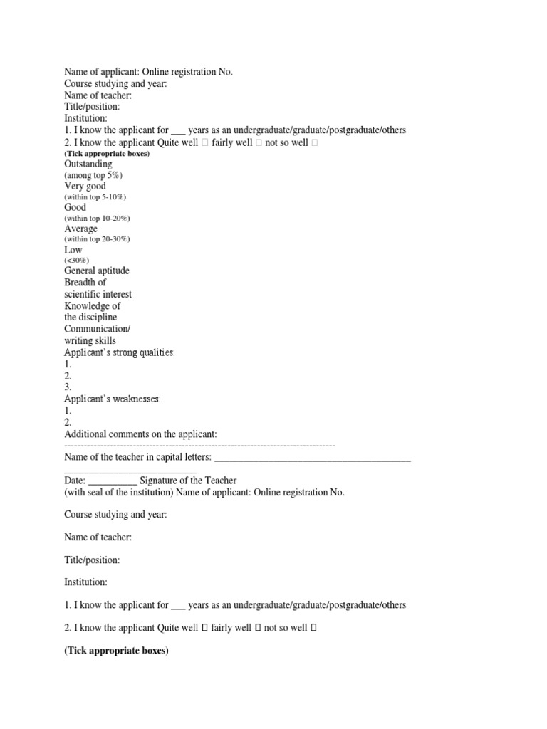 Academic Reference Form | PDF | Postgraduate Education | Sharing