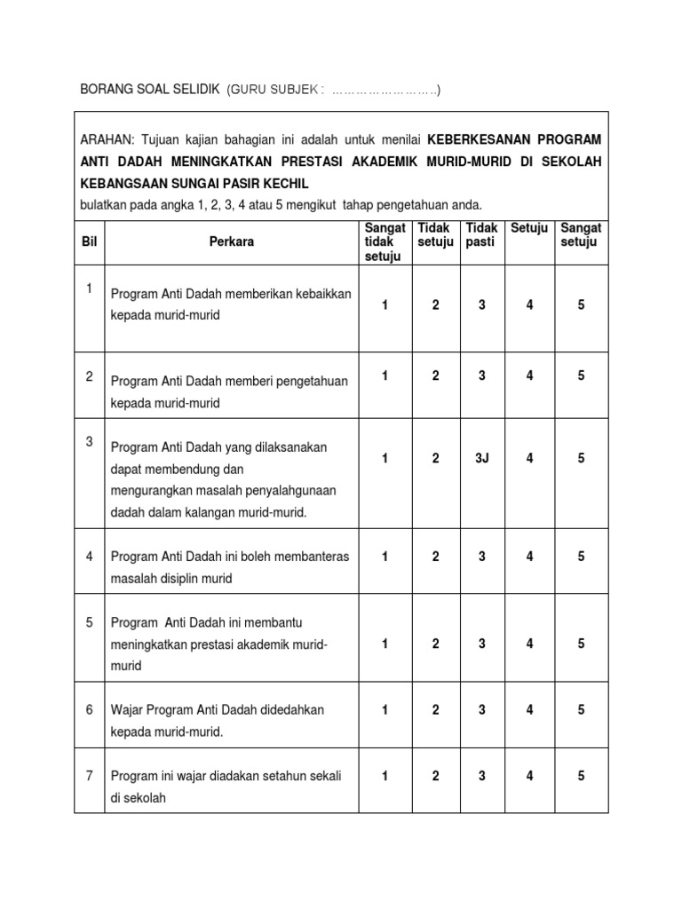 Borang Selidik