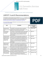 USPSTF A and B Recommendations for Preventive Services