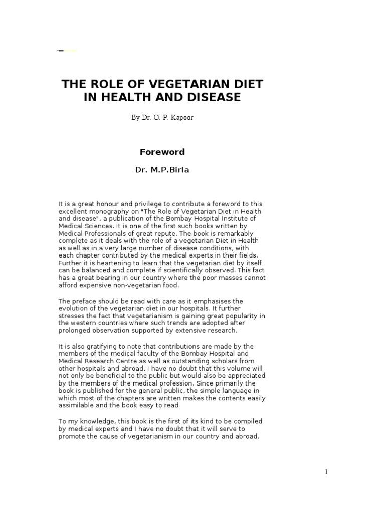 Vegetarian Diet and Health | PDF | Cholesterol | Saturated Fat