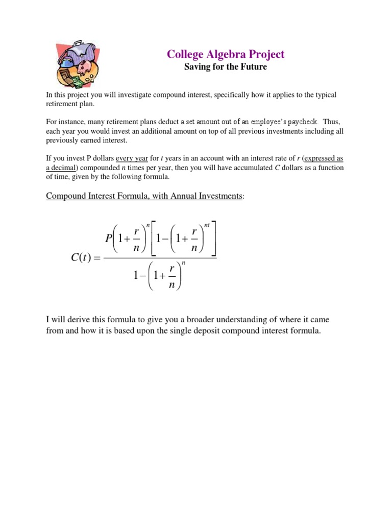UpdatedCollegeAlgebraProjectBOLS3 11 | PDF | Retirement | Individual ...