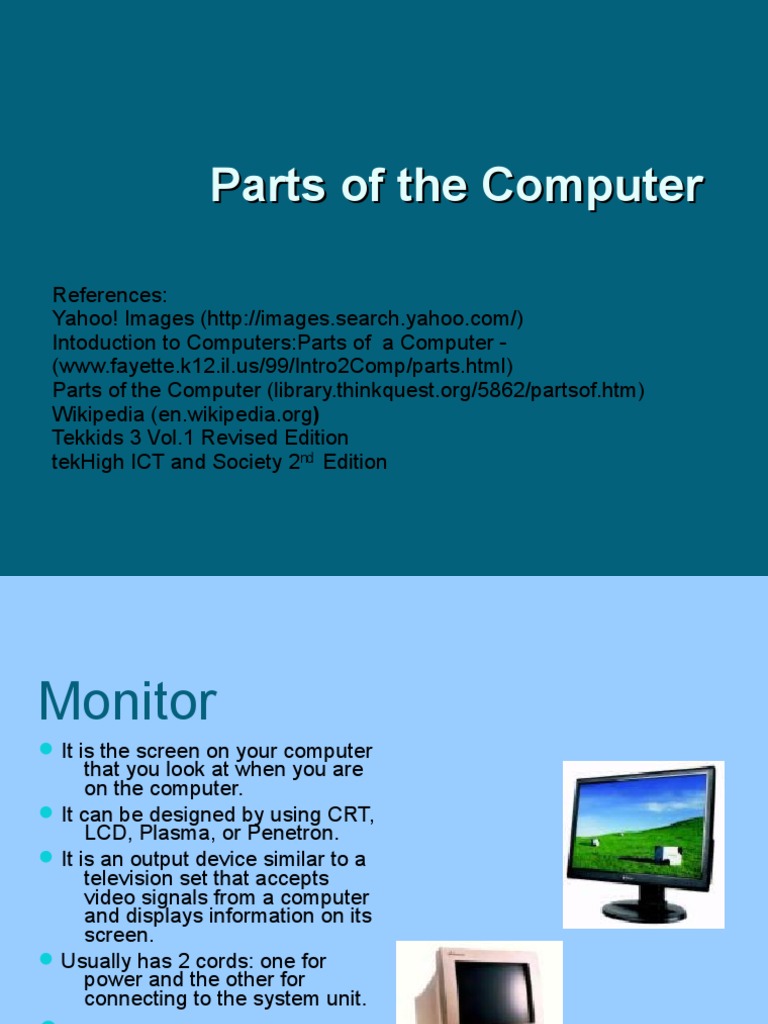 Parts of The Computer | PDF | Computer Data Storage | Computer Keyboard
