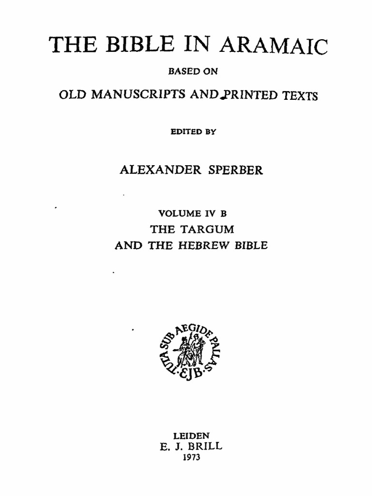 Xwap - Sperber 1959-1973 - Bible in Aramaic 4b PDF | PDF