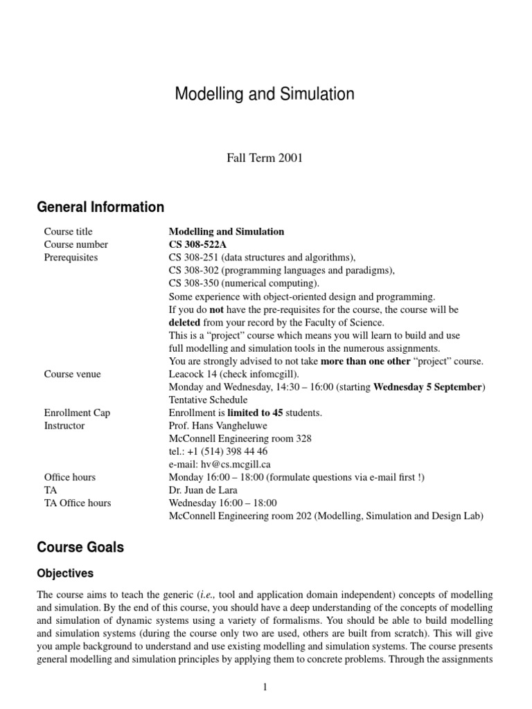 Modelling and Simulation | PDF | Modeling And Simulation | Simulation