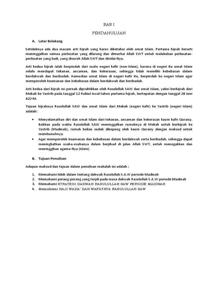 Makalah Dakwah Nabi Periode Madinah