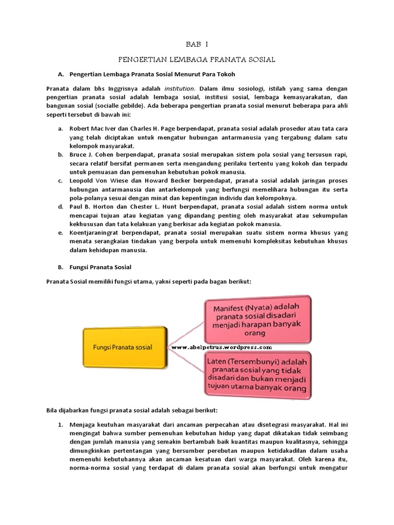 Pengertian dan Fungsi Pranata Sosial | PDF