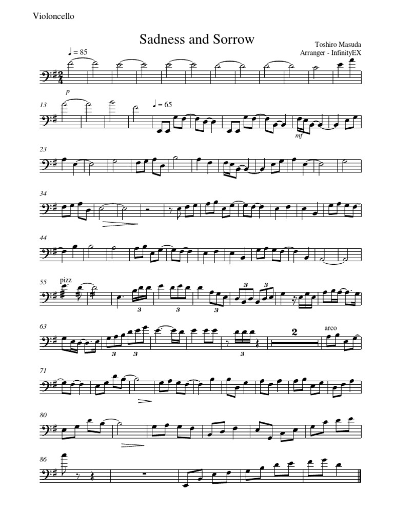 Naruto - Sadness and Sorrow [Cello]