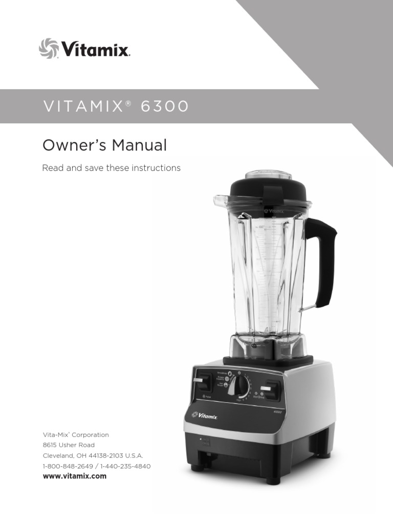 Vitamix 6300 Owners Manual PDF Blender Ac Power Plugs And Sockets