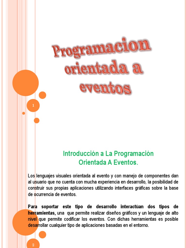 Programación Orientada a Eventos | PDF | Arte | Tecnología