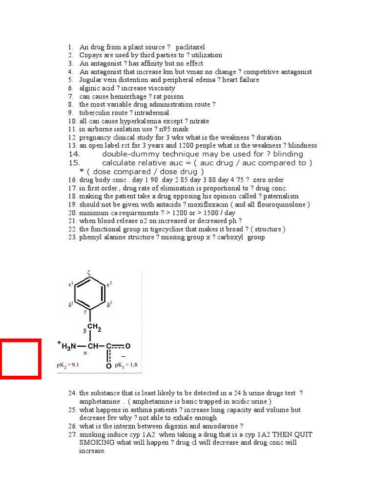 Sample Fpgee Questions | PDF | Drugs | Pharmacology