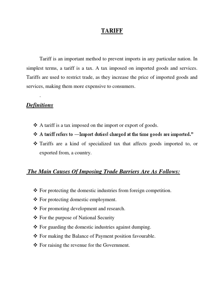 Understanding Tariffs and Trade Barriers | PDF | Non Tariff Barriers To ...