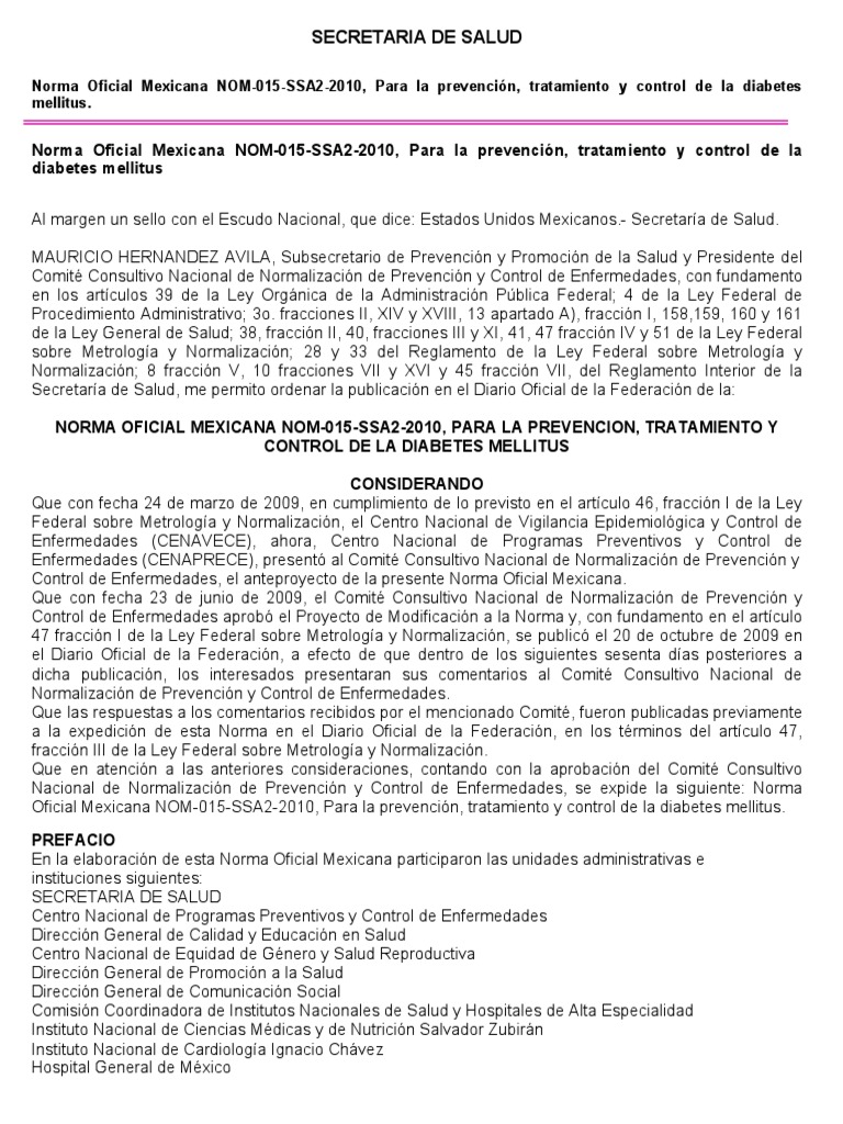 Nom 015 Ssa2 2010 Pdf | Nom 015 Diabetes Pdf – RRUUZS