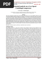 Experimental Analysis On A Low Speed Centrifugal Compressor