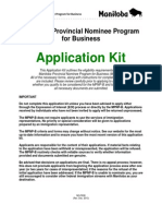 Application Kit: Manitoba Provincial Nominee Program For Business