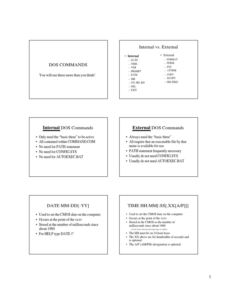Dos Commands | PDF | Filename | Dos
