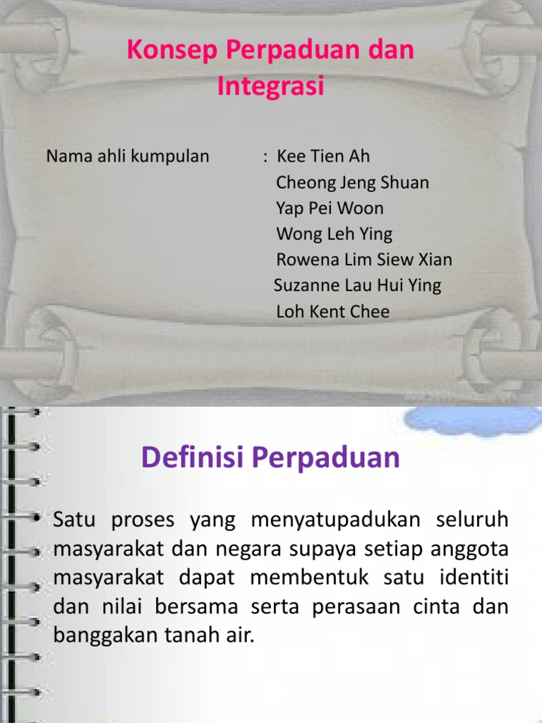 Konsep Perpaduan Dan Integrasi Pdf