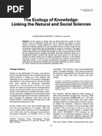 The Ecology of Knowledge: Linking The Natural and Social Sciences