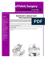 Marsupialization of Bartholin's Gland Cyst