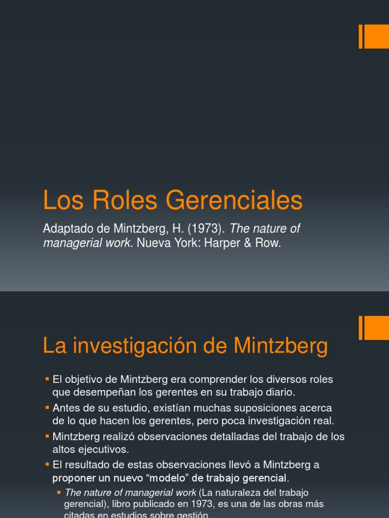 Los Roles Gerenciales de Mintzberg Toma de decisiones