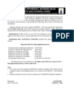 Pgecet 2014 Notification Fee Particulars