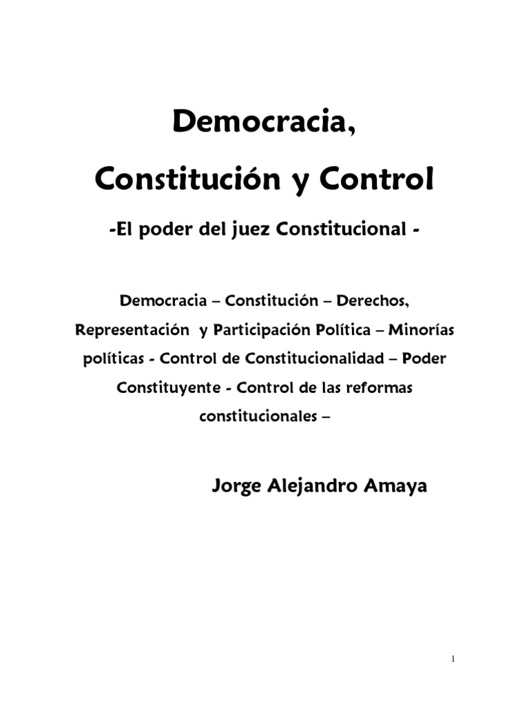 Democracia y Control Constitucional en Argentina | PDF | Democracia ...