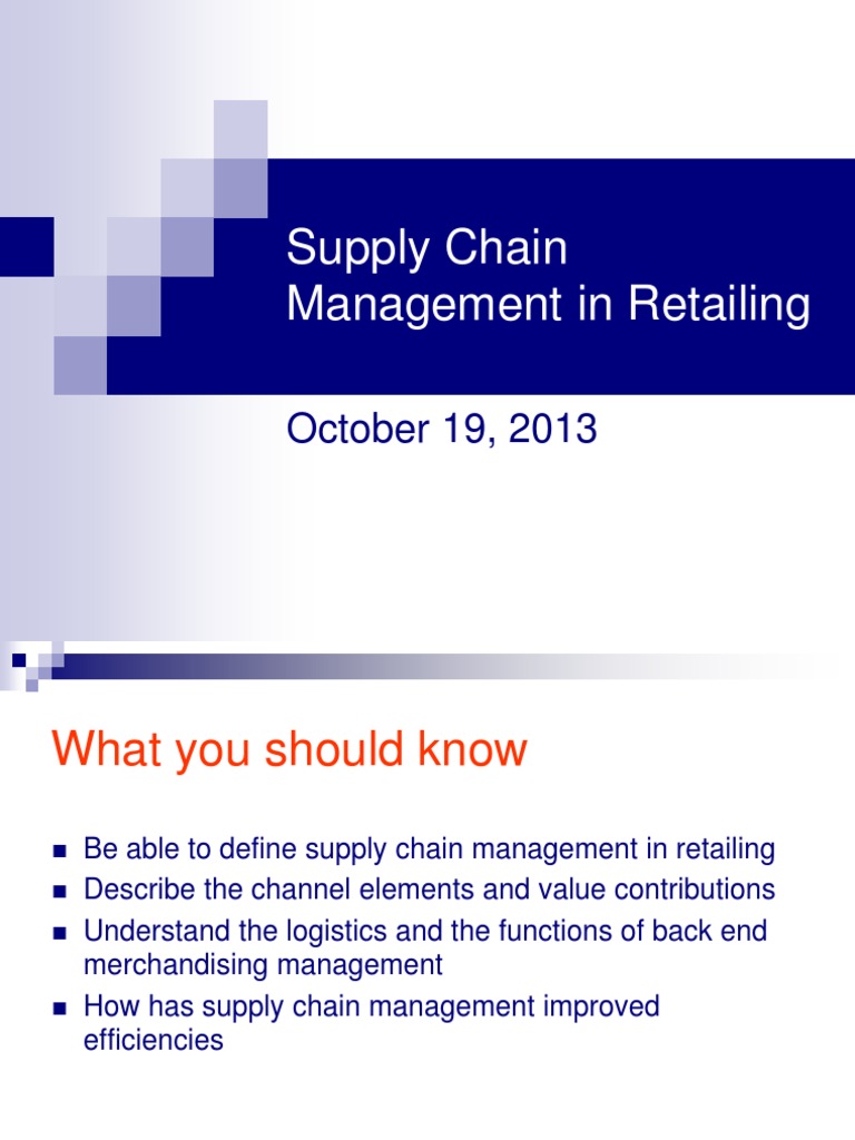 Retail Supply Chain Management Guide | PDF | Supply Chain | Inventory