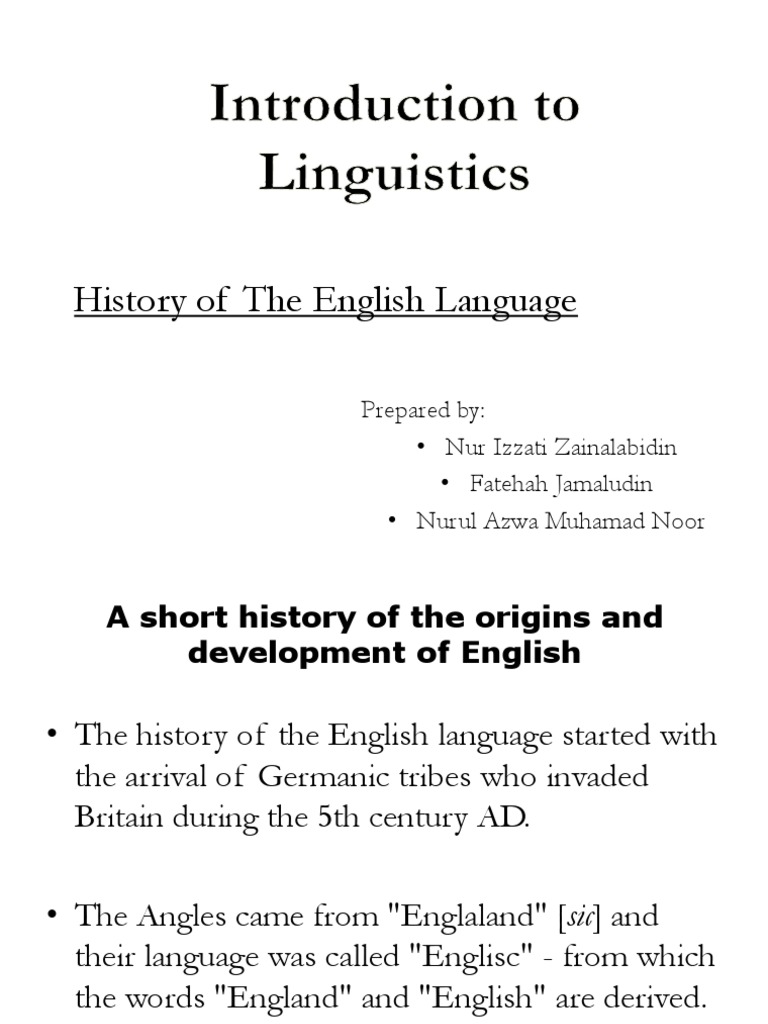History of the English Language Overview | PDF | Greek Language ...