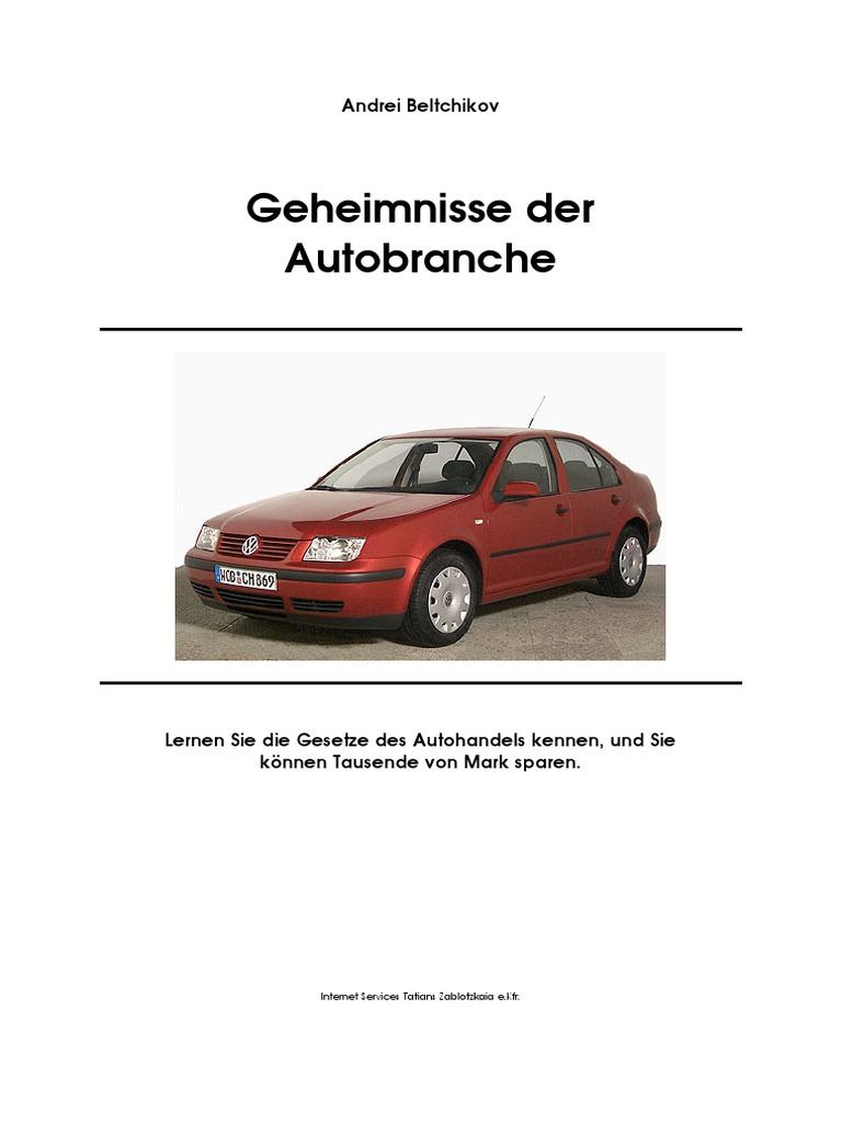 Geheimnisse Der Autobranche - Andrei Beltchikov (2000)