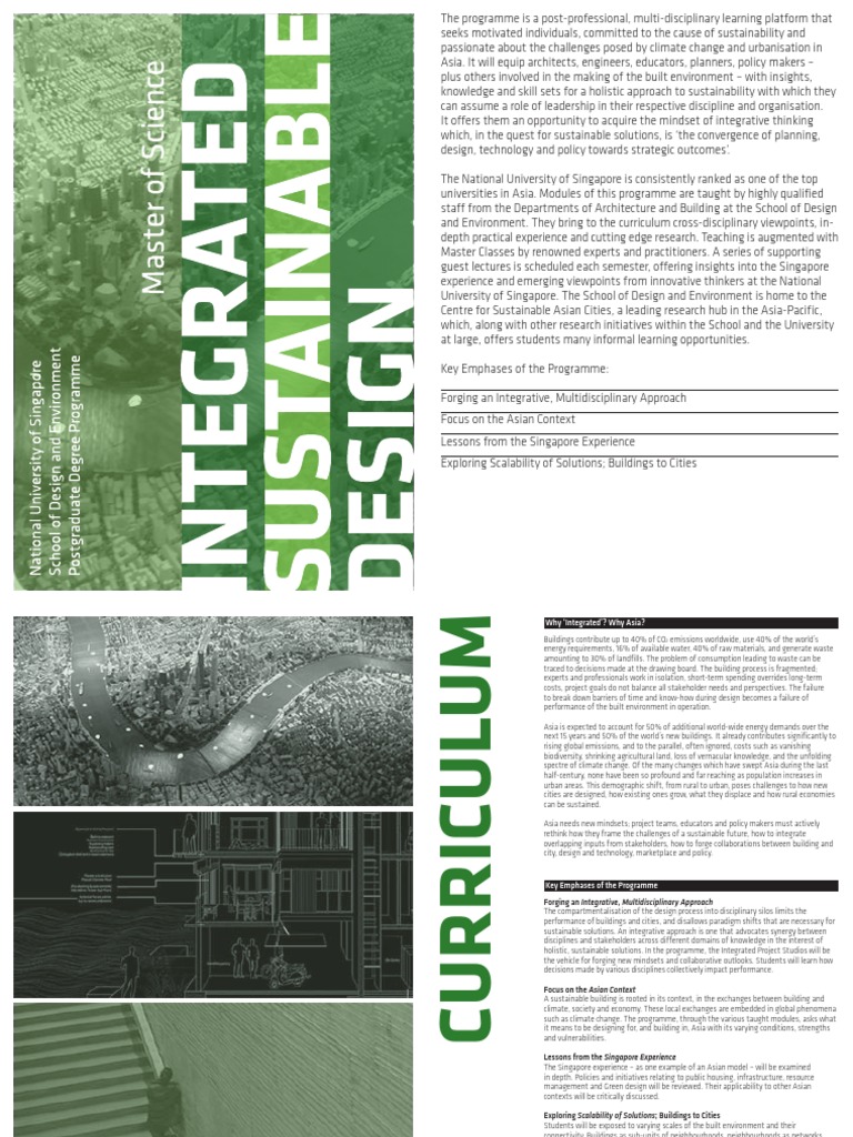 NUS Master of Science in Sustainable Design | PDF | Modularity ...