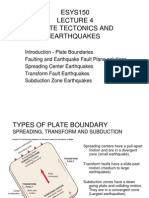 ESYS150 Plate Tectonics and Earthquakes