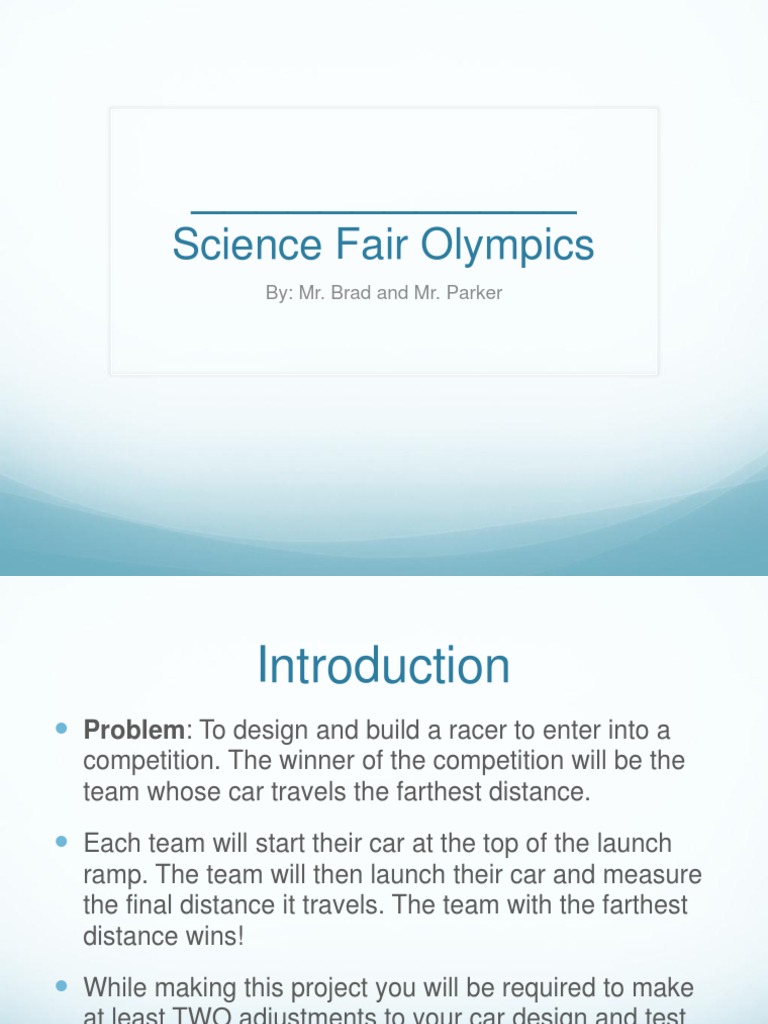 Science Fair Car Racing Project Guide | PDF | Speed | Nature